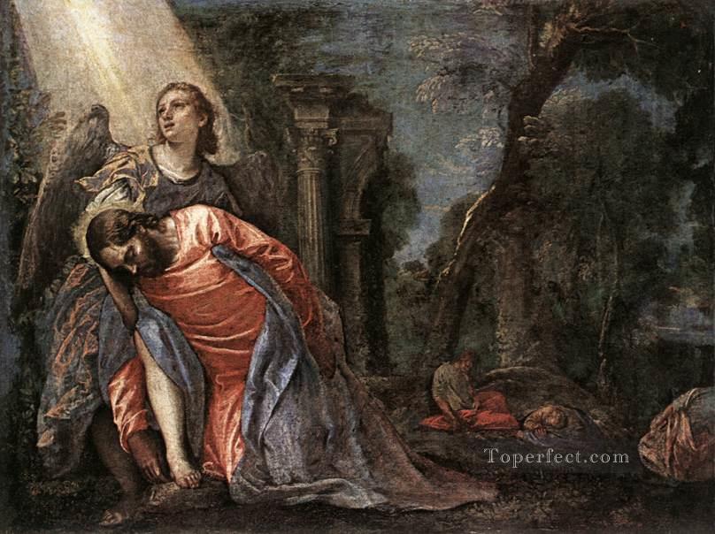 Christ in the Garden Supported by an Angel Renaissance Paolo Veronese Oil Paintings